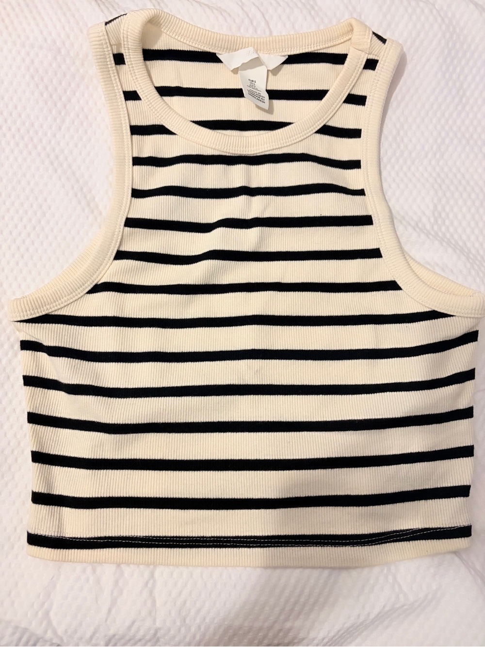 H&M Striped Ribbed Crop Tank Top